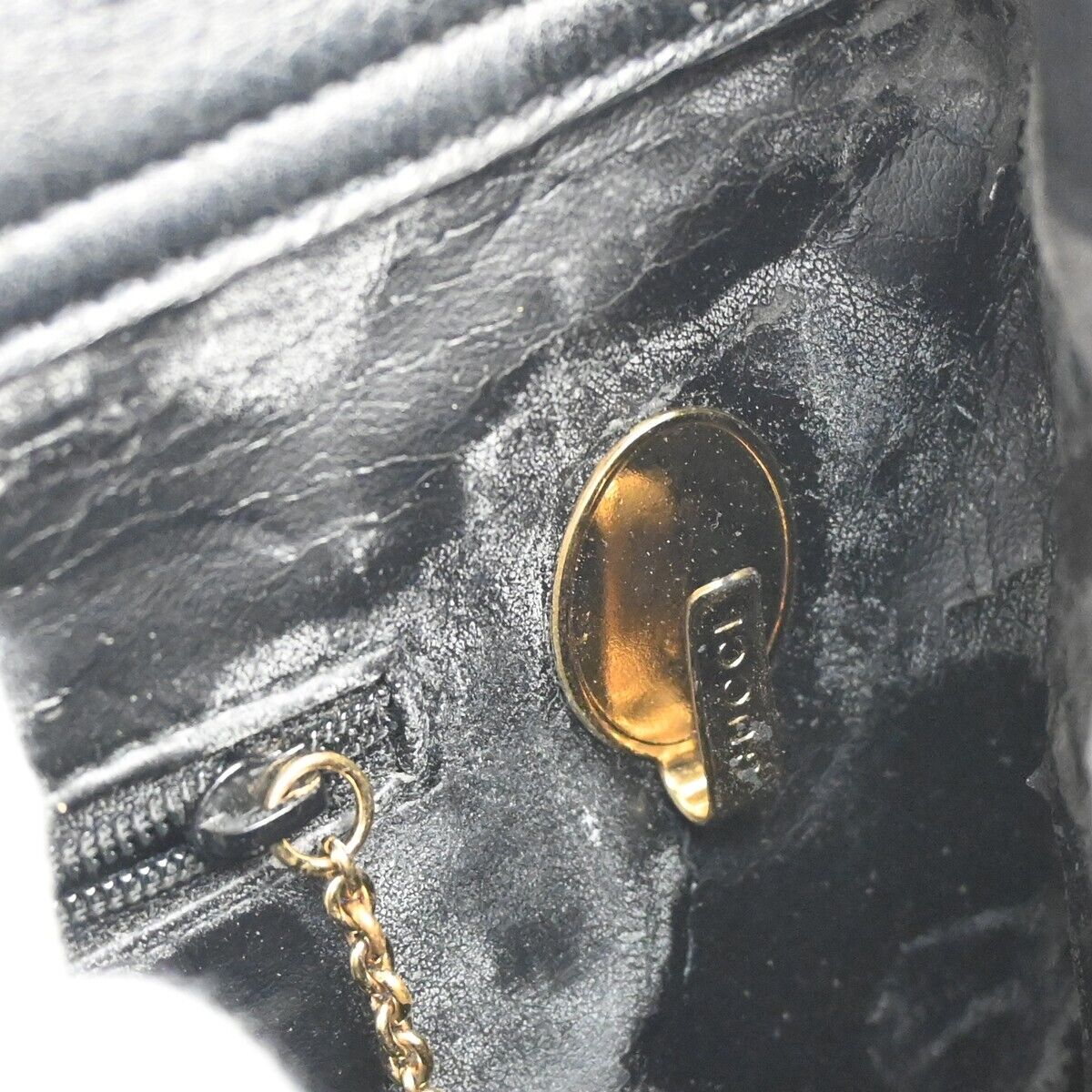 GUCCI Logo Bamboo 2Way Shoulder Hand Bag Leather Black Gold Italy 01DA076