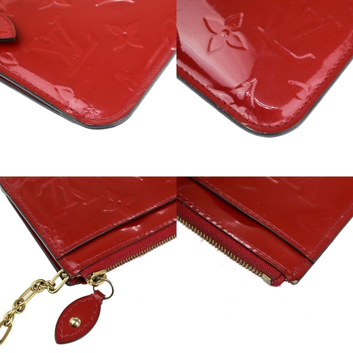 LOUIS VUITTON Pochette Cles Coin Wallet Monogram Vernis Hot Pink M90312 66EC583