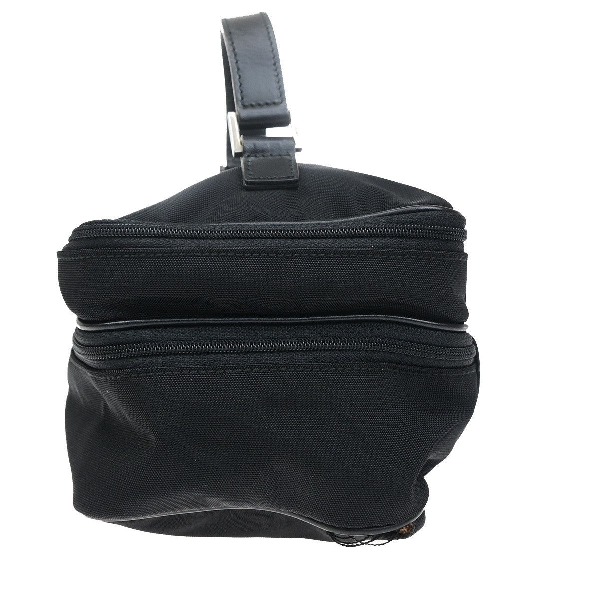 GUCCI Logo Mini Vanity Bag Canvas Leather Black SHW Italy 09CB070