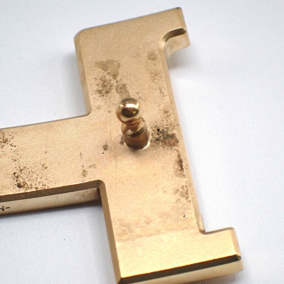 HERMES H Logo Constance Belt Buckle Gold Plate France 69RL814