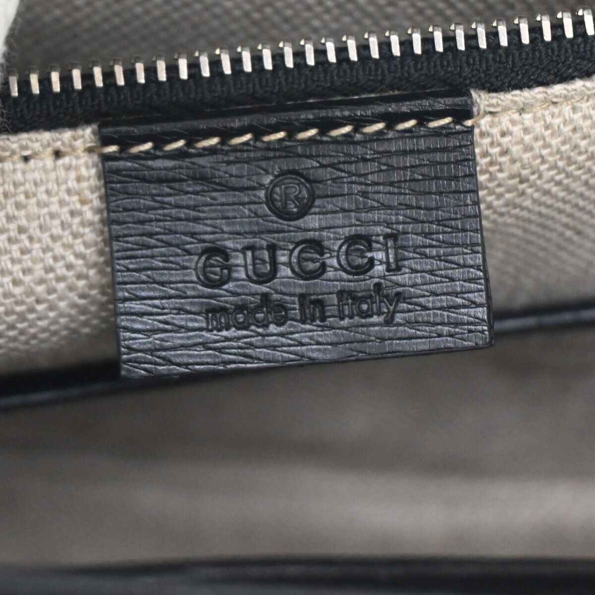 GUCCI Logo Bamboo 2Way Shoulder Hand Bag Leather Black Silver Italy 629RH724