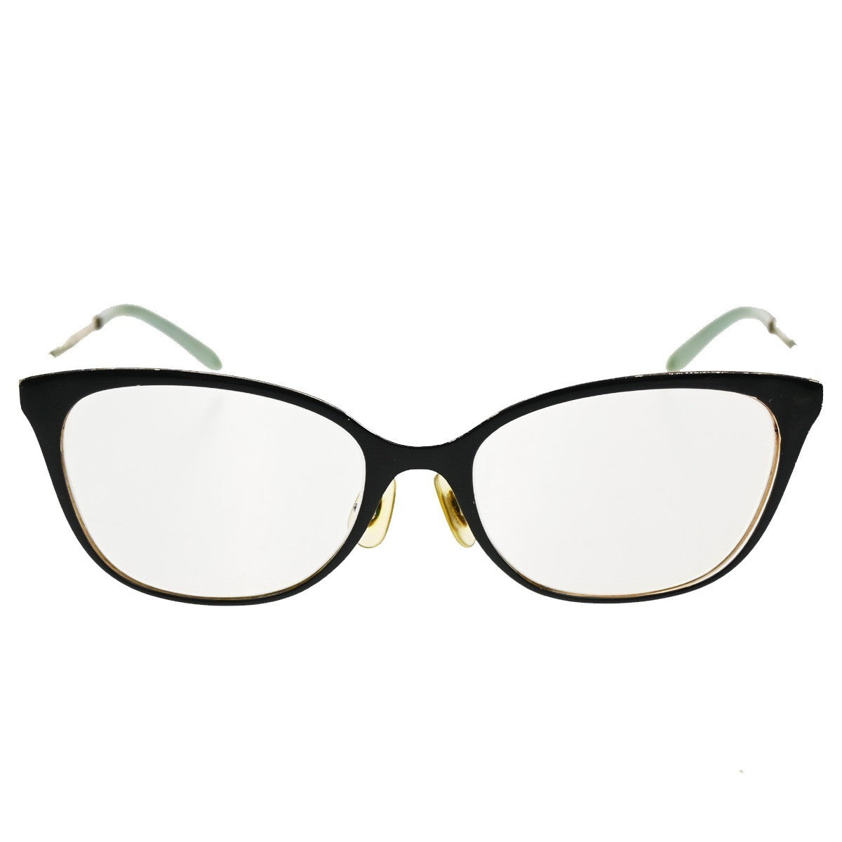TIFFANY&CO. 1837 Reading Glasses Eye Wear Metal Plastic Gold Blue 07CA414