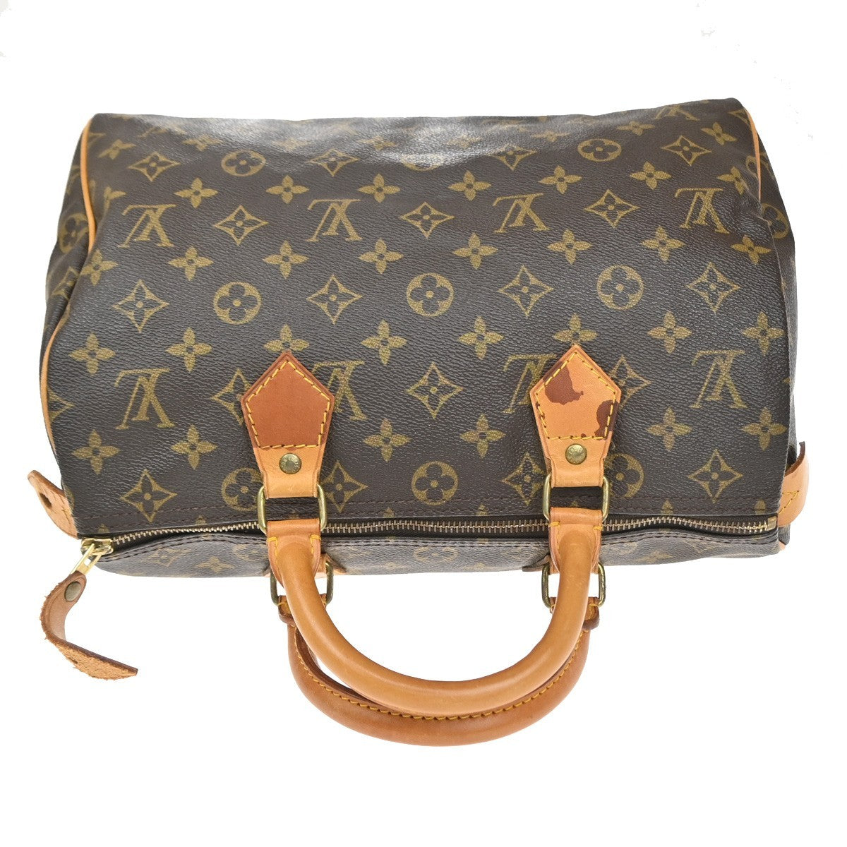 LOUIS VUITTON Speedy 30 Travel Hand Bag Monogram Leather Brown M41526 12YJ244