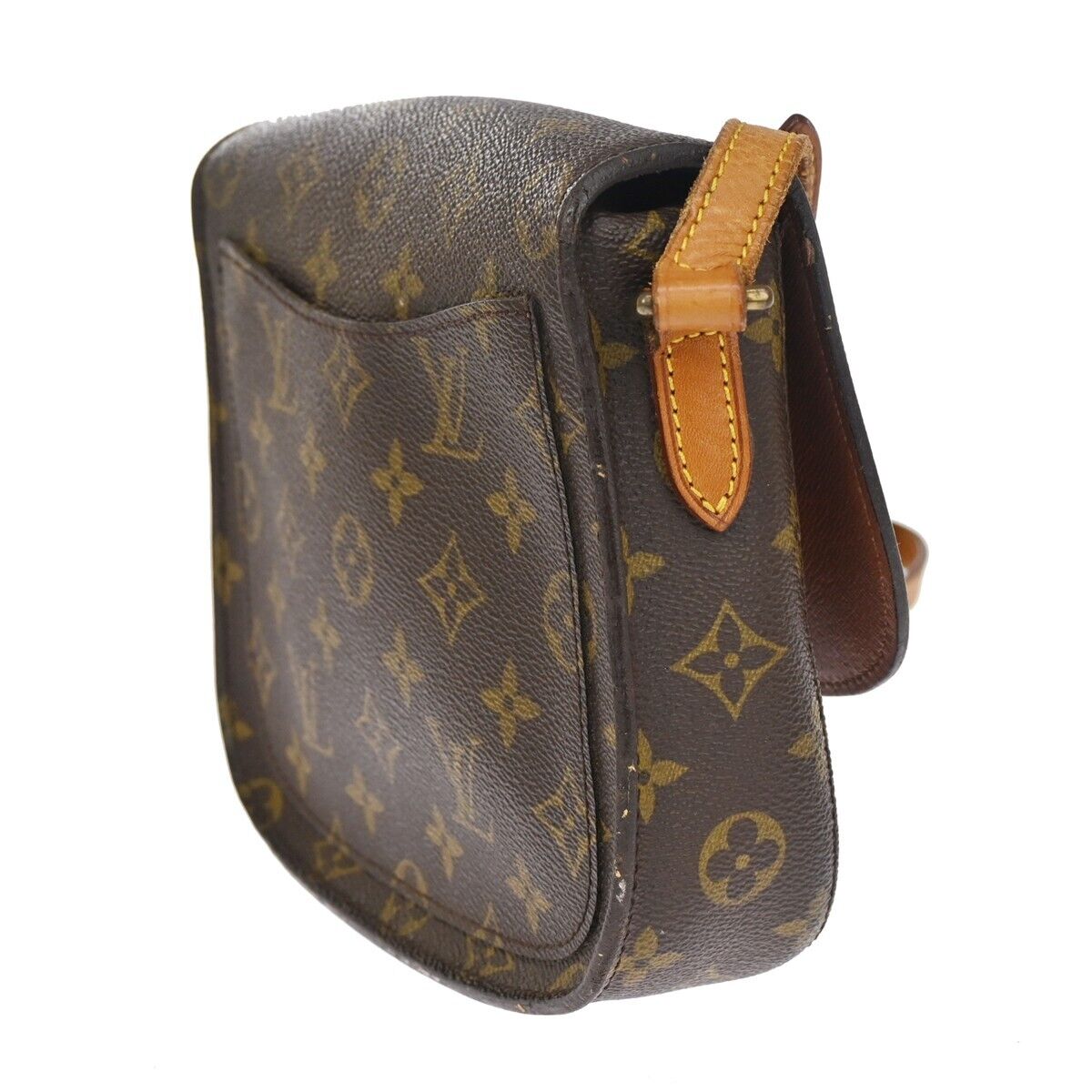 LOUIS VUITTON Saint Cloud MM Shoulder Bag Monogram Leather Brown M51243 39HB017