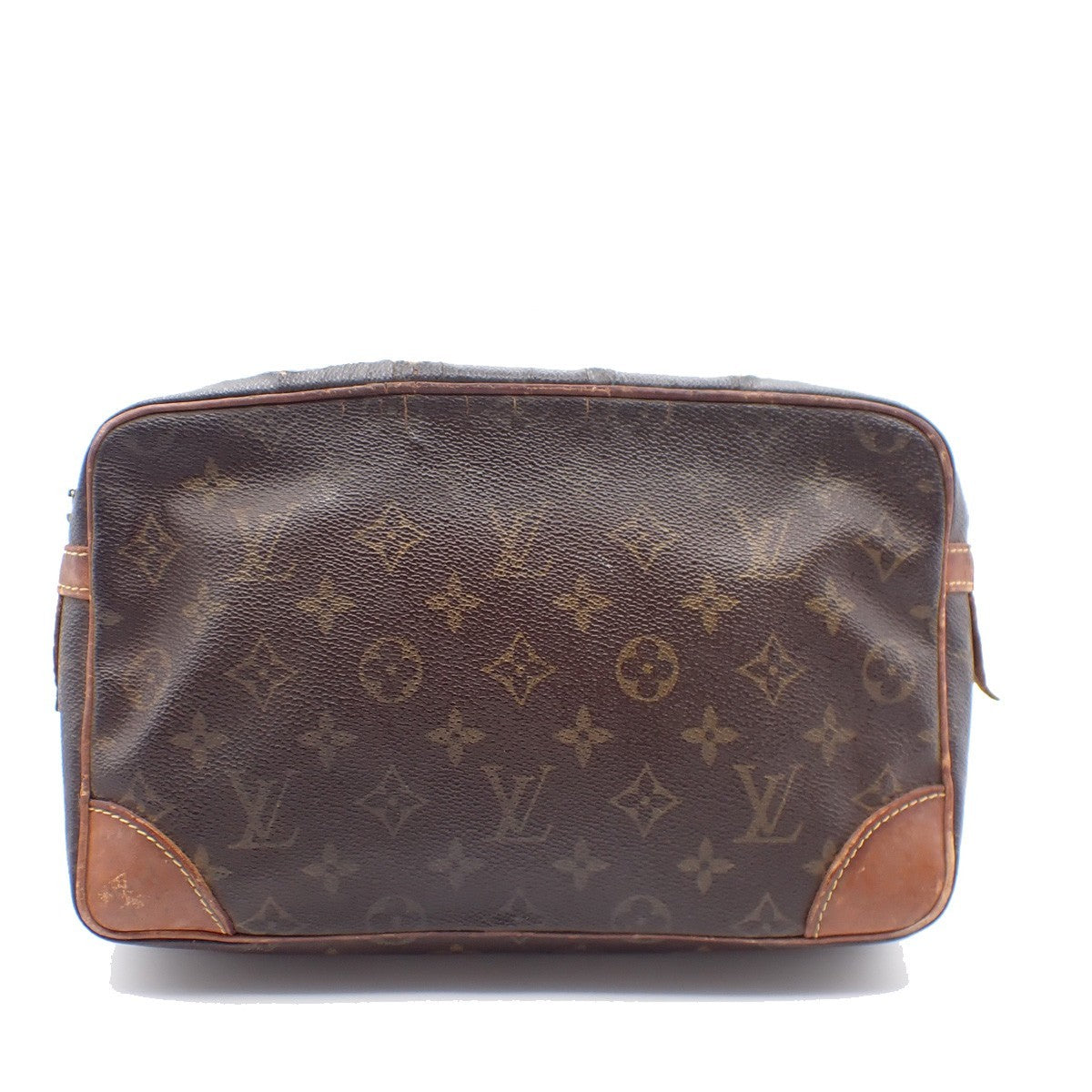 LOUIS VUITTON Compiegne 28 Clutch Hand Bag Monogram Leather Brown M51845 08KC322