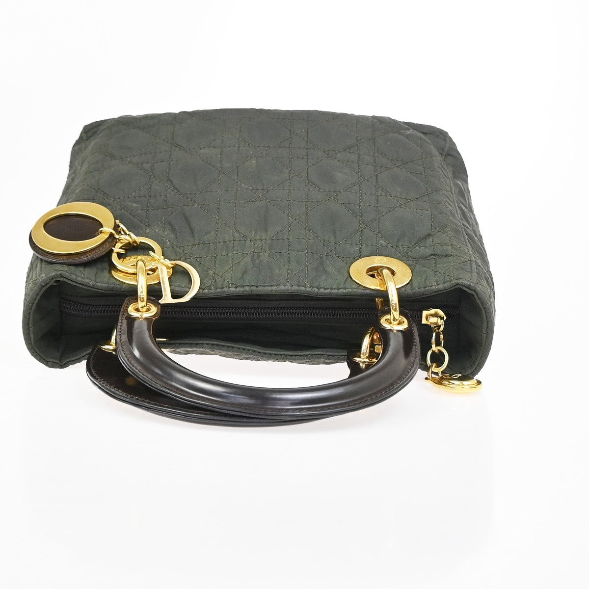 CHRISTIAN DIOR Lady 2Way Shoulder Hand Bag Nylon Patent Leather KI GHW 72YH877