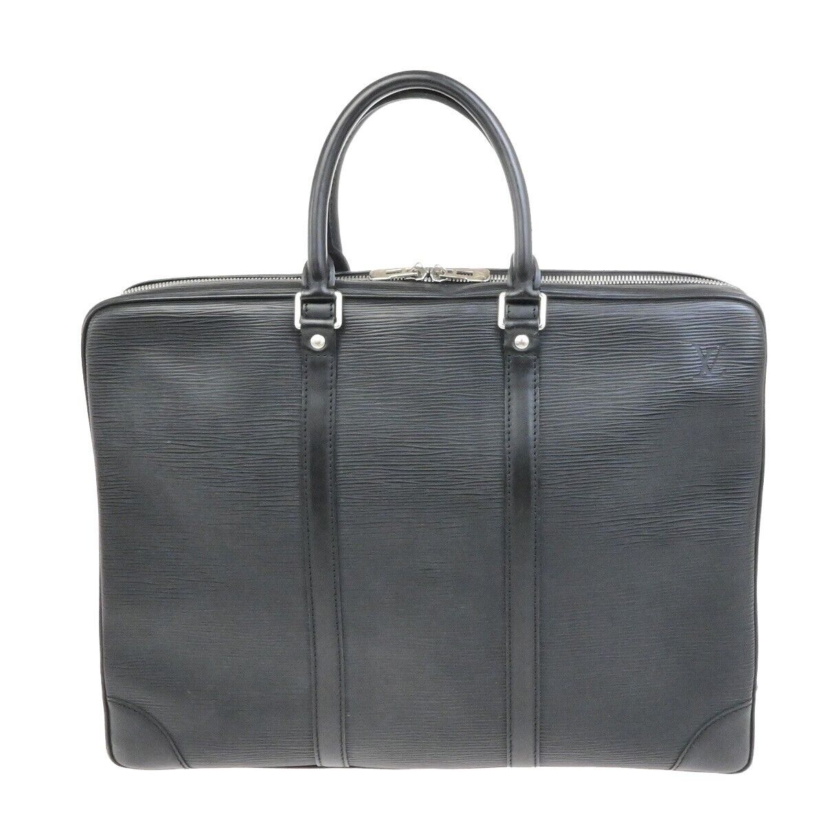 LOUIS VUITTON Porte Documents Voyage Briefcase Hand Bag Epi Black M59162 82ED934