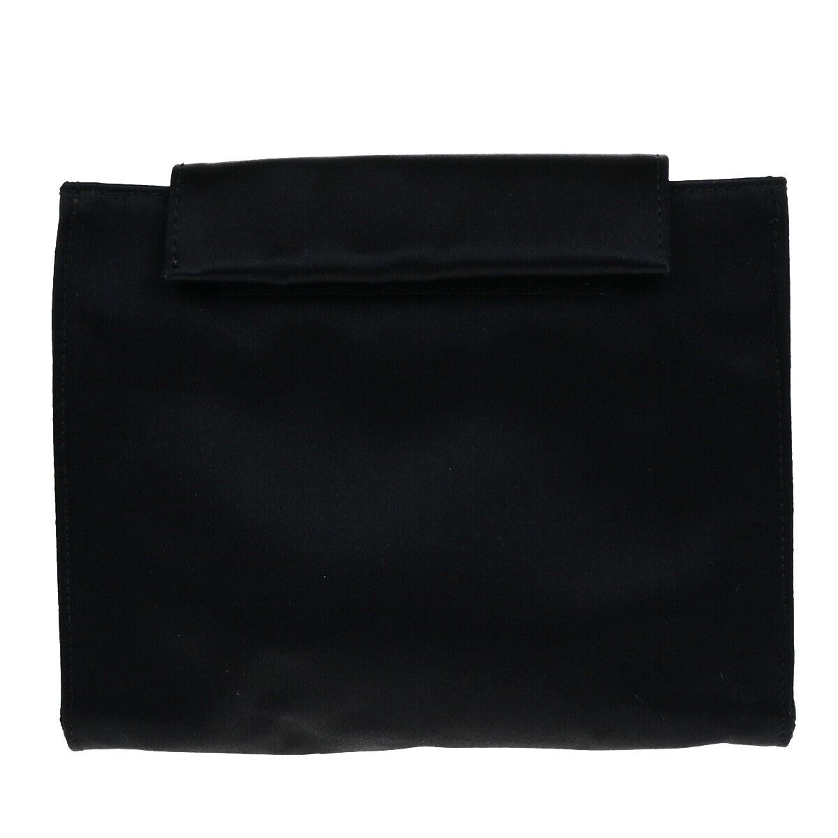PRADA Logo Pouch Bag Nylon Black Nero Silver Made in Italy 63EB413
