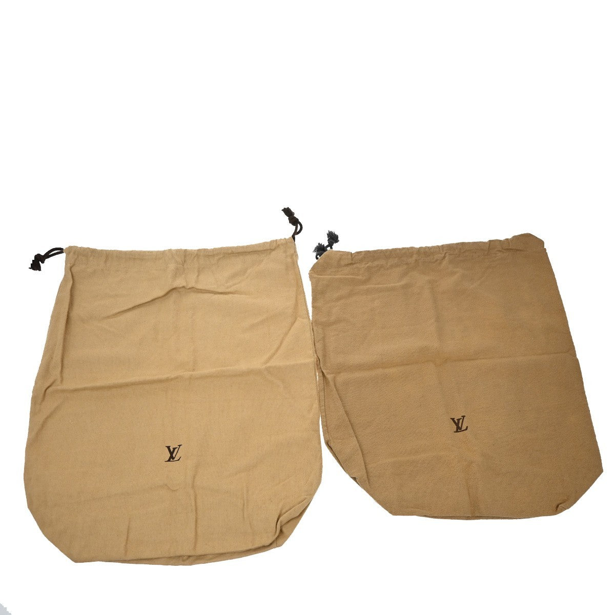 LOUIS VUITTON Logo 10 Set Dust Bag Drawstring Canvas Cotton Beige Brown 03KB501