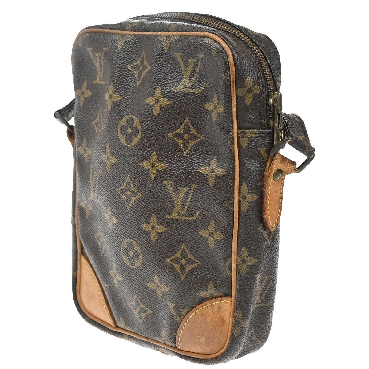 LOUIS VUITTON Danube Shoulder Bag Monogram Leather Brown France M45266 31KP356