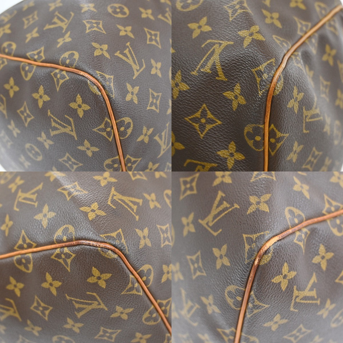 LOUIS VUITTON Keepall 55 Travel Hand Bag Monogram Leather Brown M41424 12YJ197