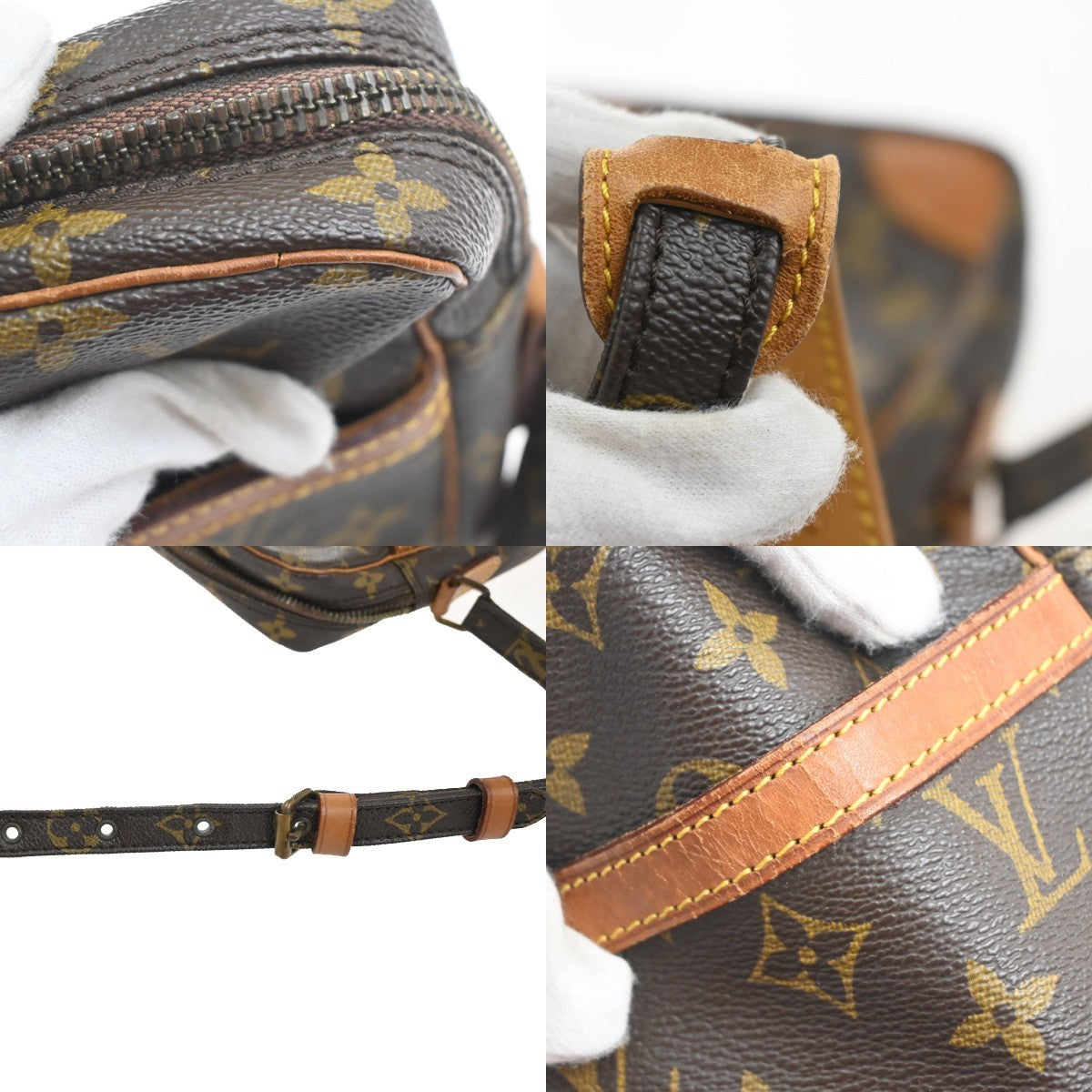 LOUIS VUITTON Danube Shoulder Bag Monogram Leather Brown France M45266 31KP586