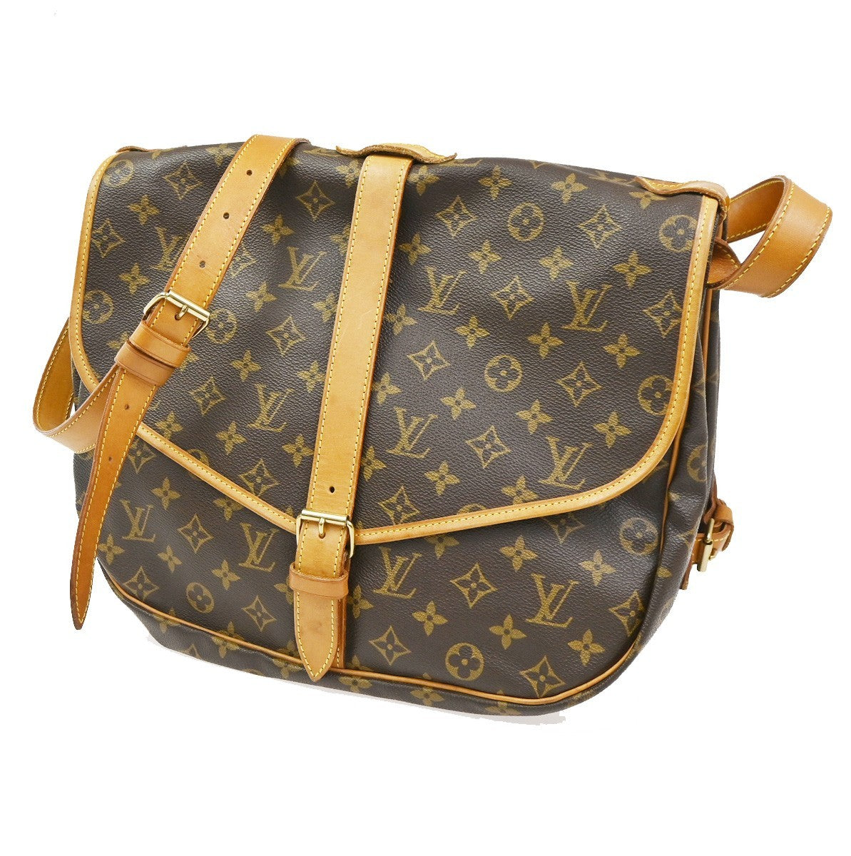 LOUIS VUITTON Saumur 35 Shoulder Bag Monogram Leather BN France M42254 72KC321