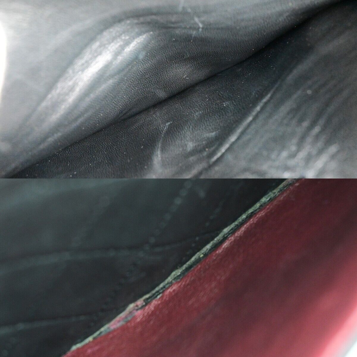 CHANEL Matelasse 25 Double Flap Chain Shoulder Bag Leather BK Vintage 344RK671