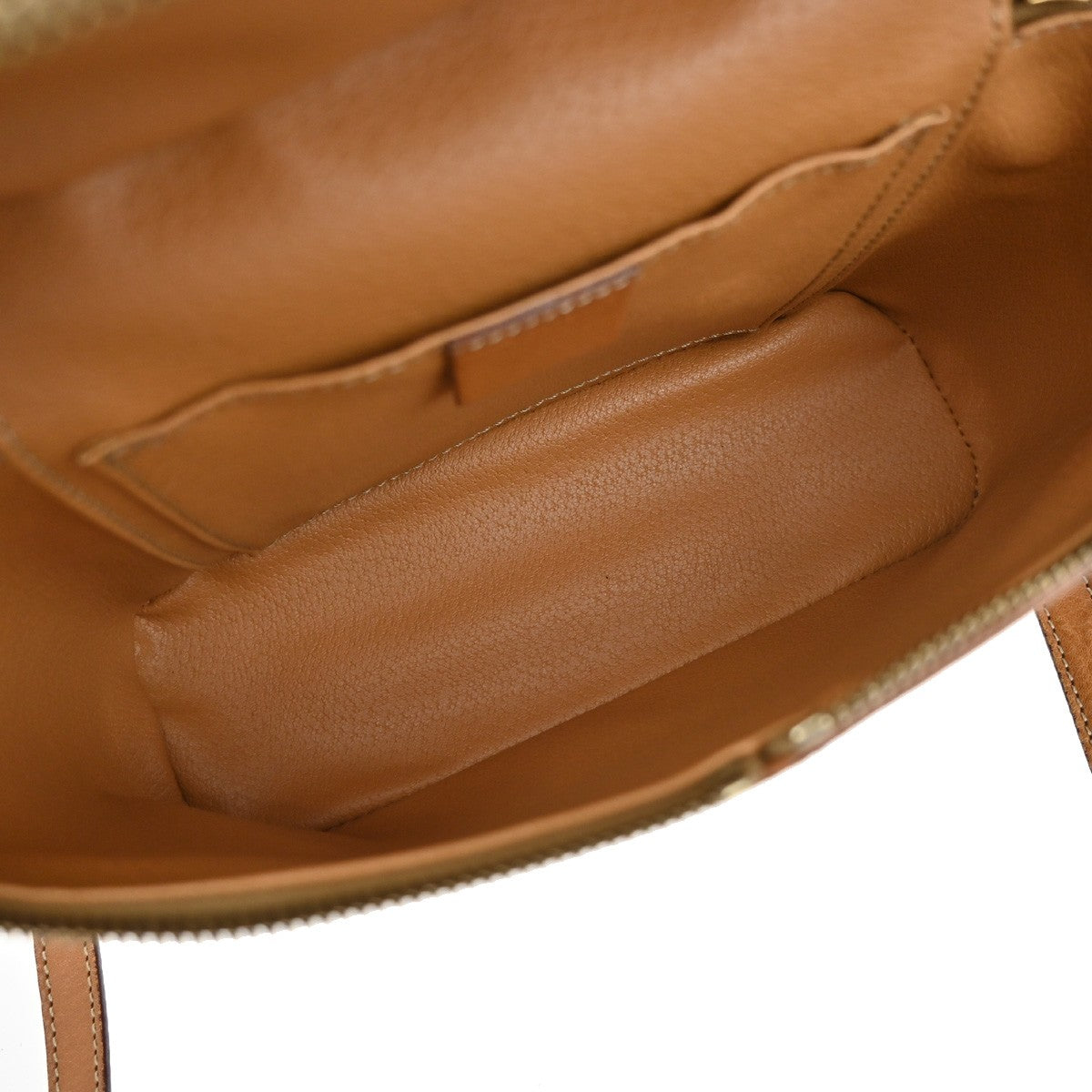CELINE Logo Macadam Circle 2Way Shoulder Hand Bag PVC Leather Brown GHW 69YH773