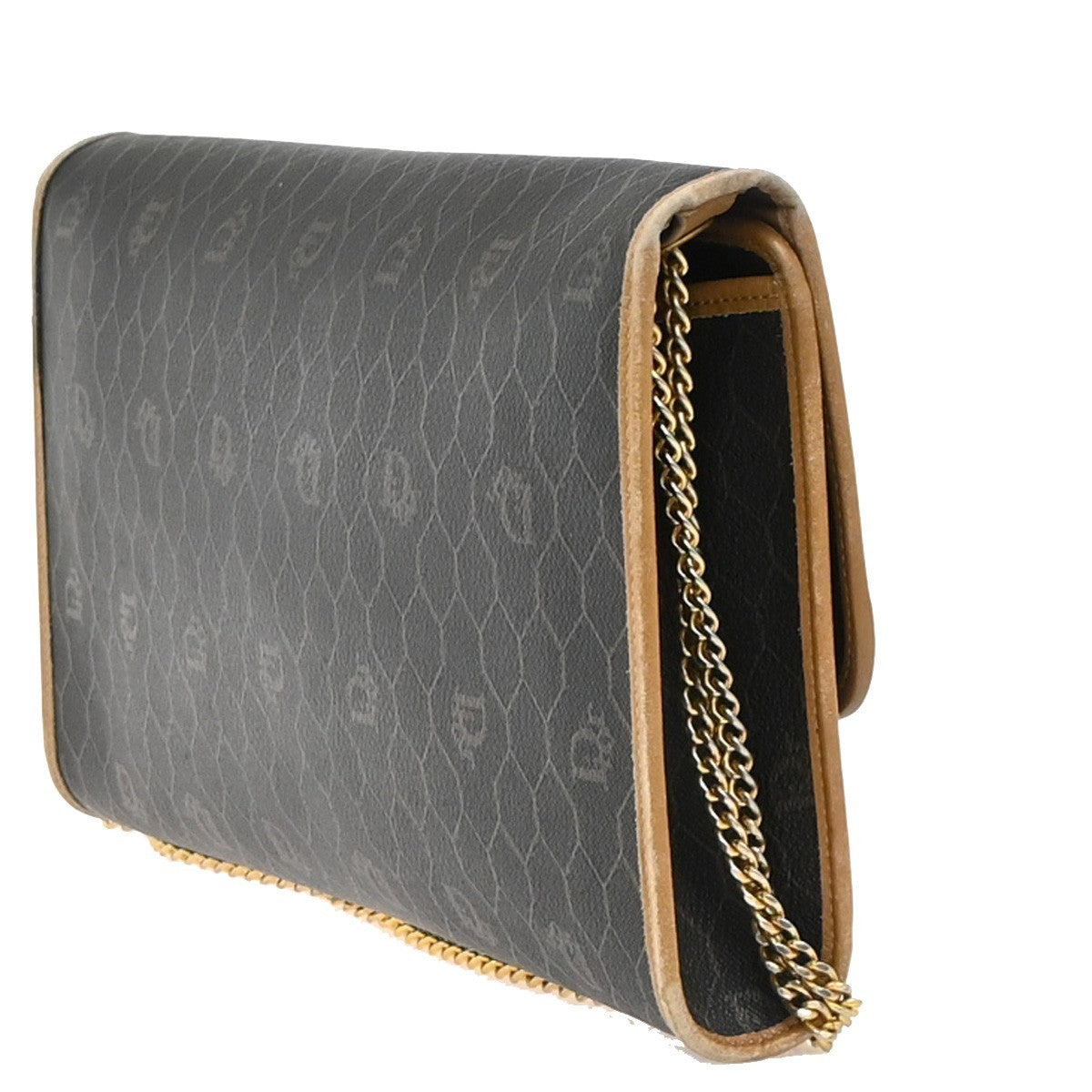 CHRISTIAN DIOR Logo Honeycomb 2Way Chain Shoulder Bag PVC Leather BN GHW 69KC690