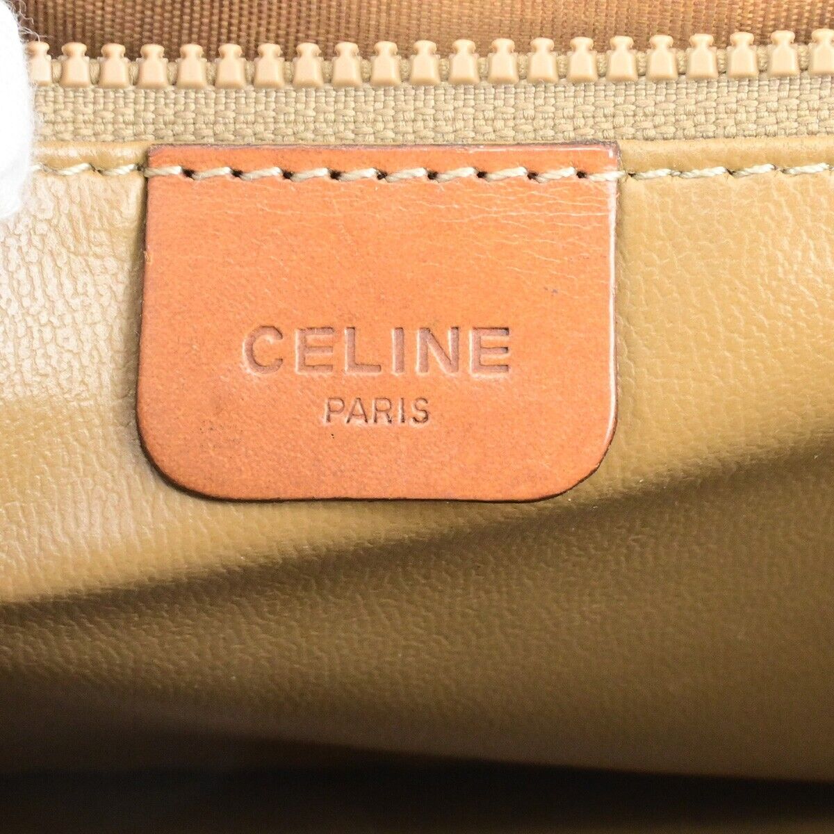 CELINE Logo Macadam Pattern Crossbody Shoulder Bag PVC Leather Brown 05FB242