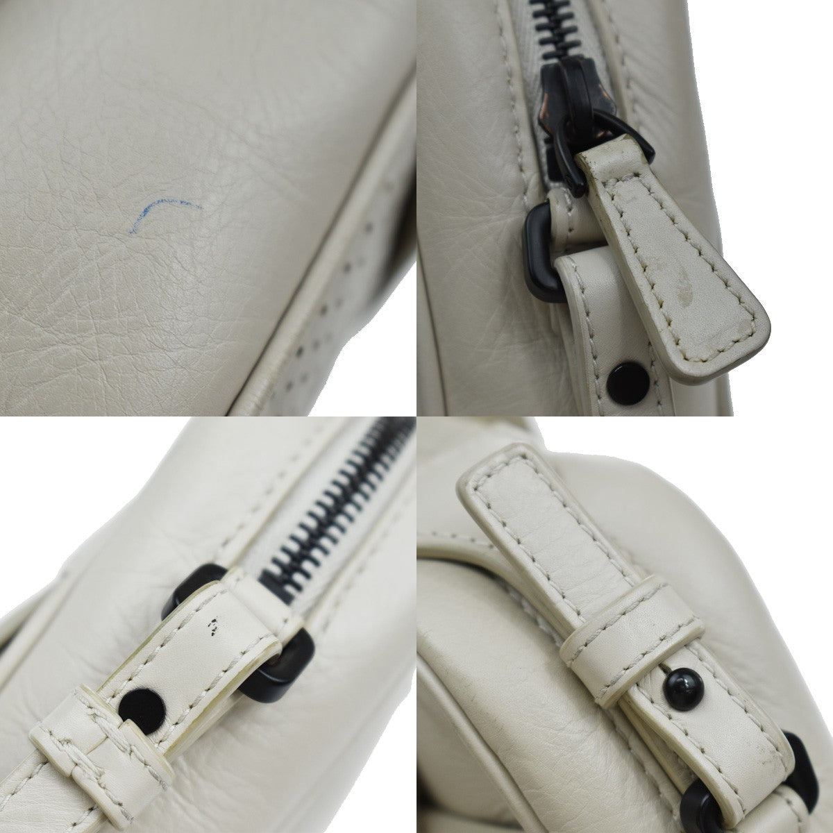 BOTTEGA VENETA Logo Mini Shoulder Bag Leather White Made in Italy 83KB141