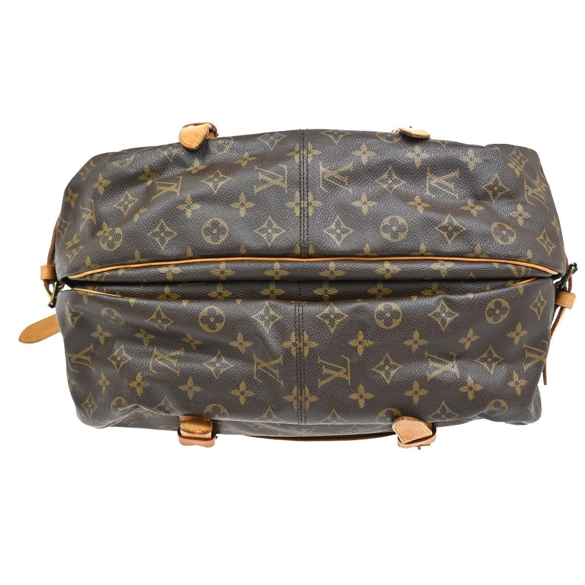 LOUIS VUITTON Logo Saumur 43 Shoulder Bag Monogram Leather Brown M42252 72CA926