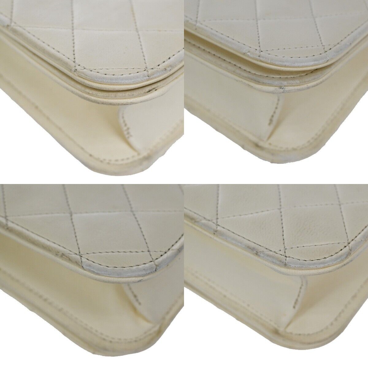 CHANEL CC Full Flap Matelasse 23 Chain Shoulder Bag Leather White GHW 25SH072