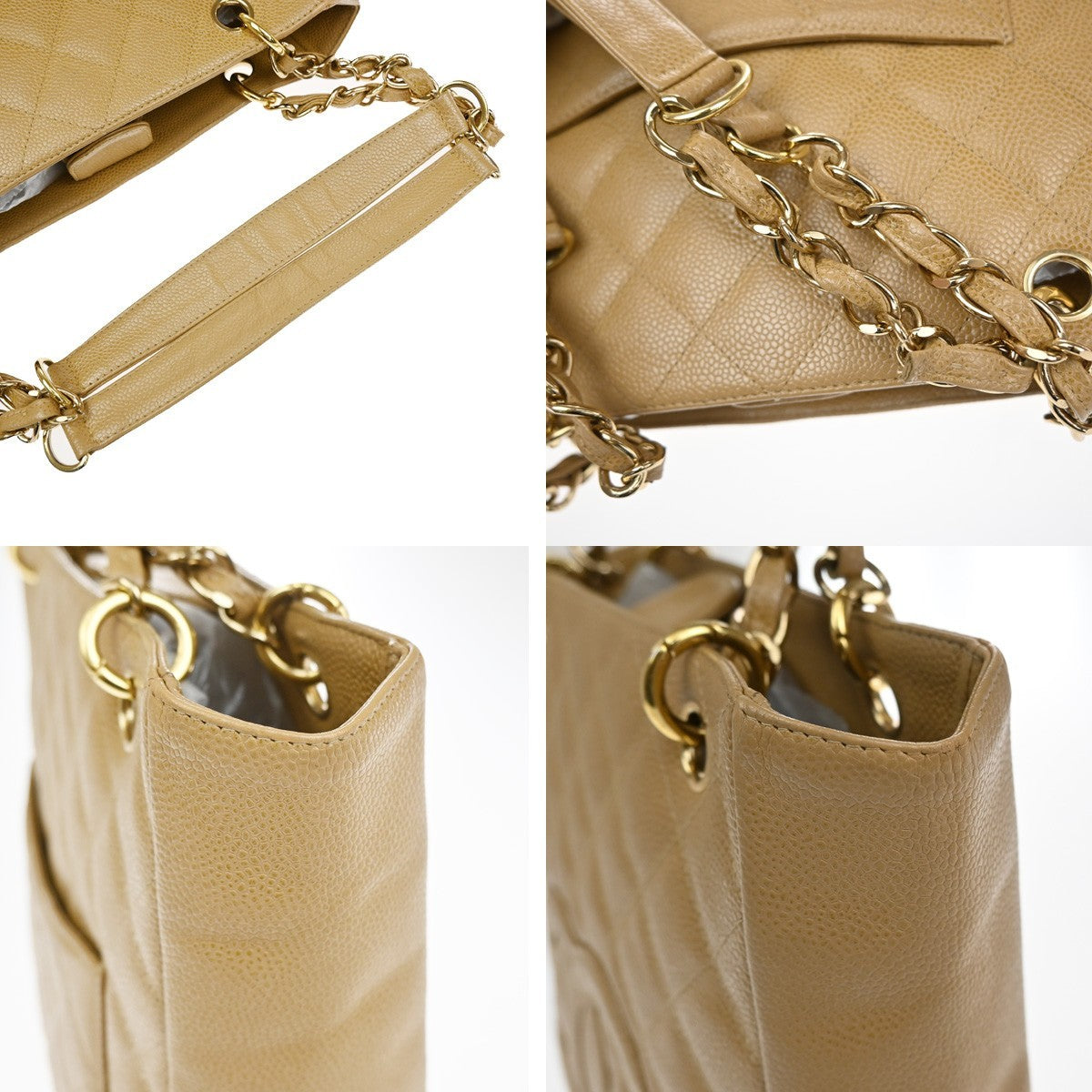 CHANEL CC Matelasse PST Chain Shoulder Bag Grained Calfskin Leather BE 320RQ056