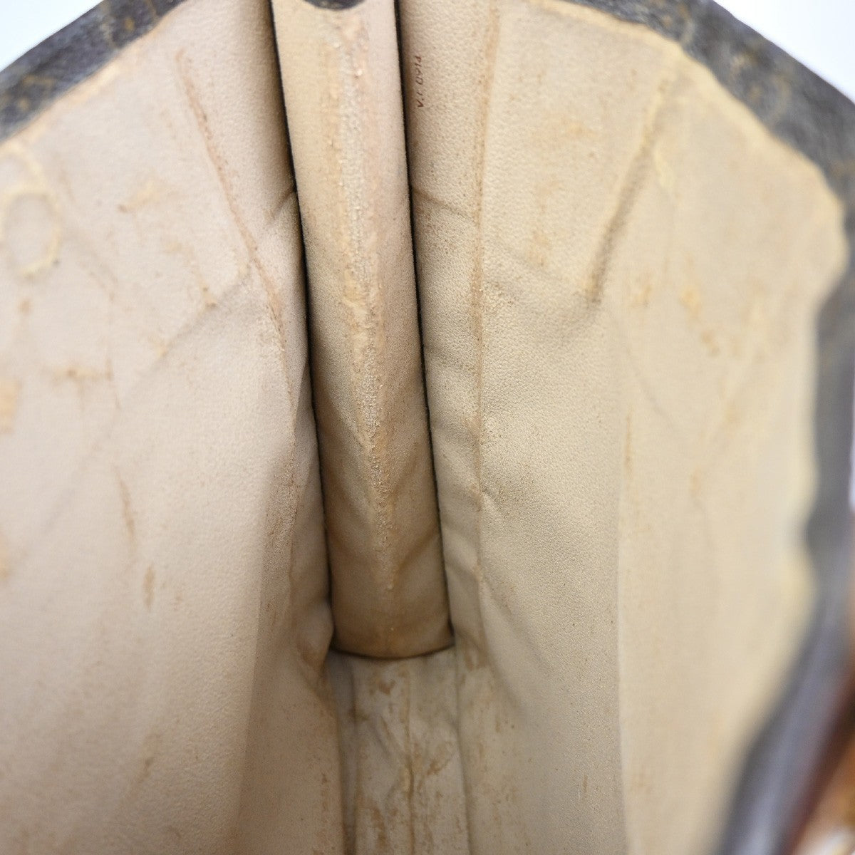LOUIS VUITTON Logo Sac Plat Hand Tote Bag Monogram Leather Brown M51140 62ZA260