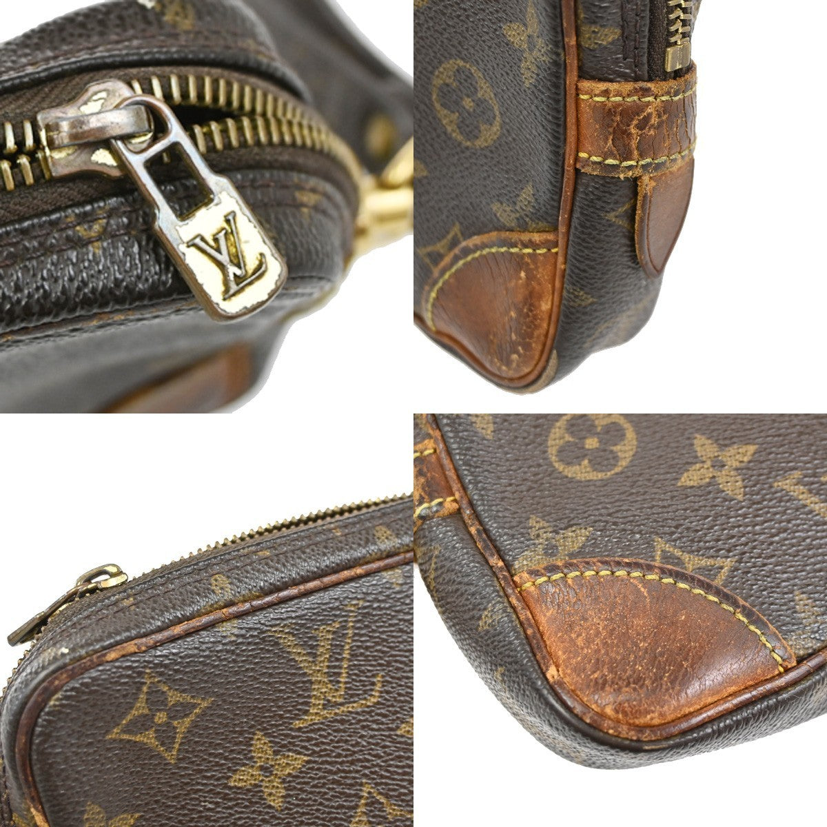 LOUIS VUITTON Marly Dragonne PM Clutch Hand Bag Monogram Leather M51827 07KD186