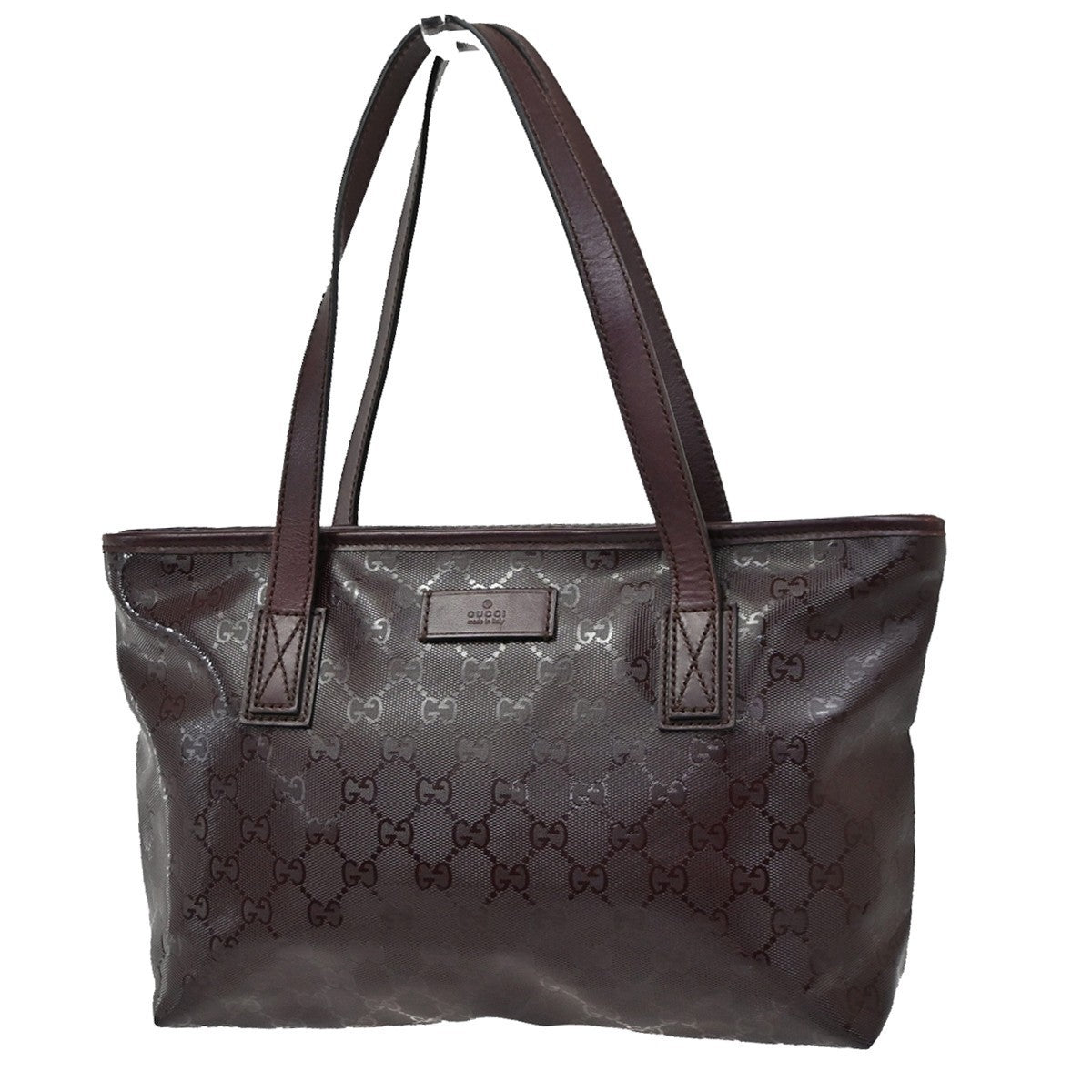 GUCCI GG Pattern Imprime Shoulder Bag PVC  Leather Red Burgundy Italy 39KC078