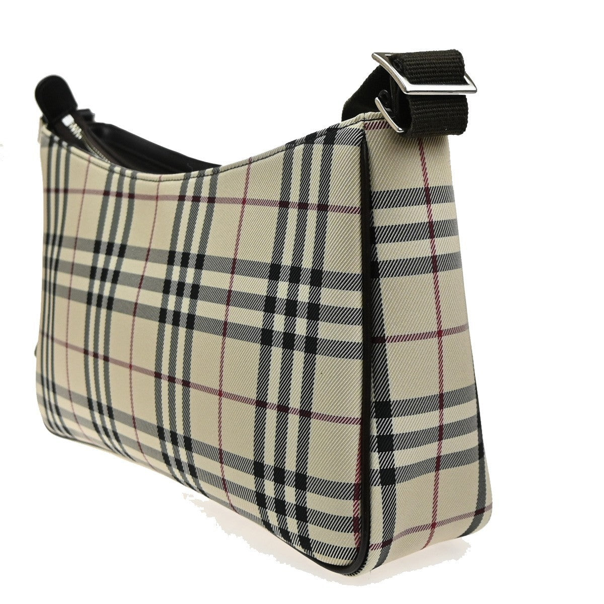 BUREBRRY logo Plaid print check Shoulder Bag Canvas  Leather  Brown  70RQ052