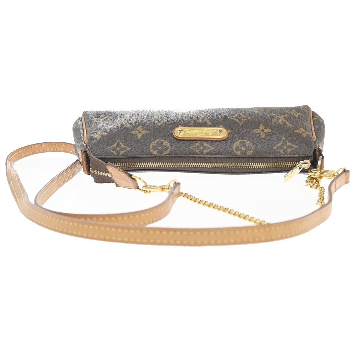 LOUIS VUITTON Eva 2Way Chain Shoulder Bag Monogram Leather Brown M95567 96KC617