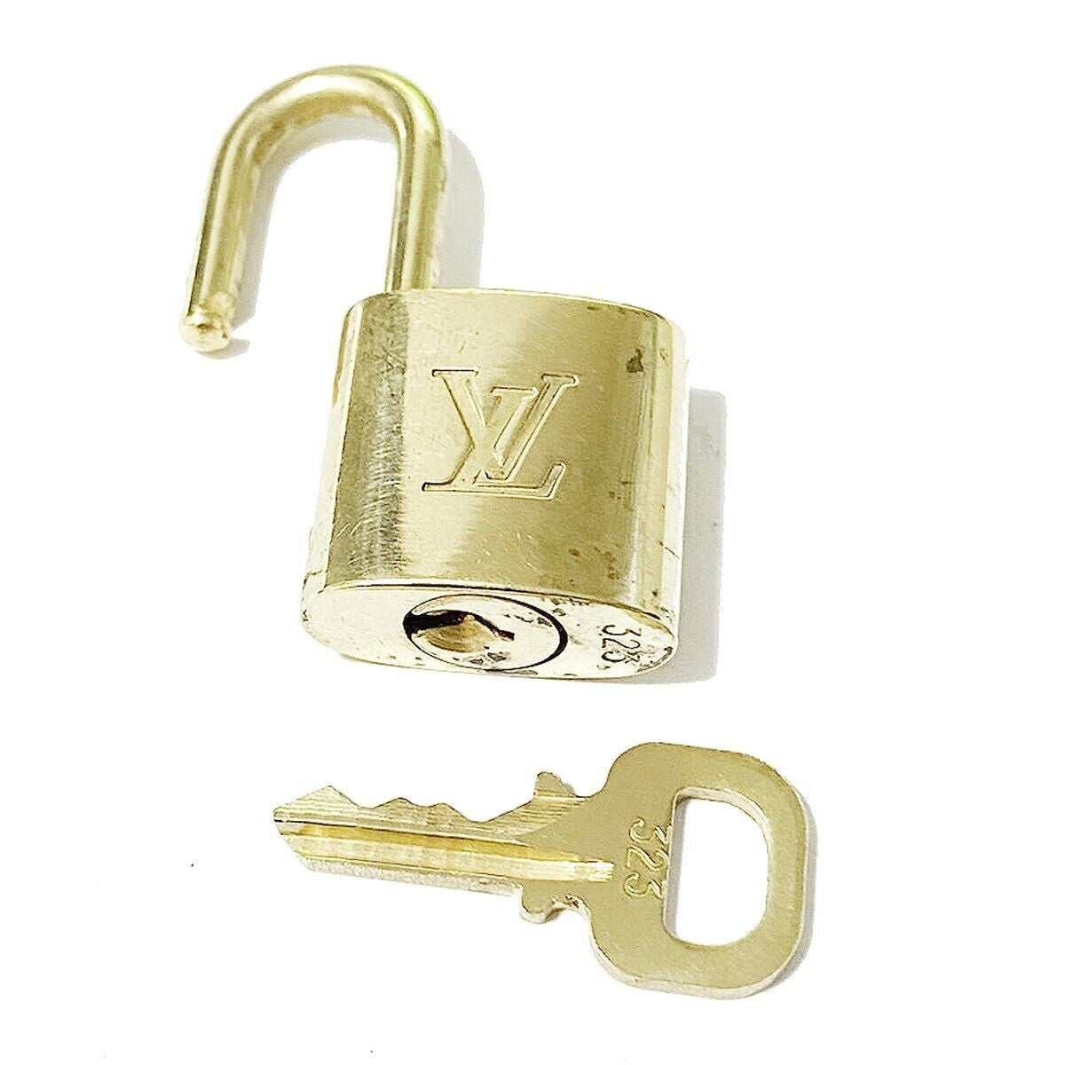 LOUIS VUITTON LV 10 SET PADLOCK KEY BAG CHARM CADENA GOLD-PLATED FRANCE 35MT272