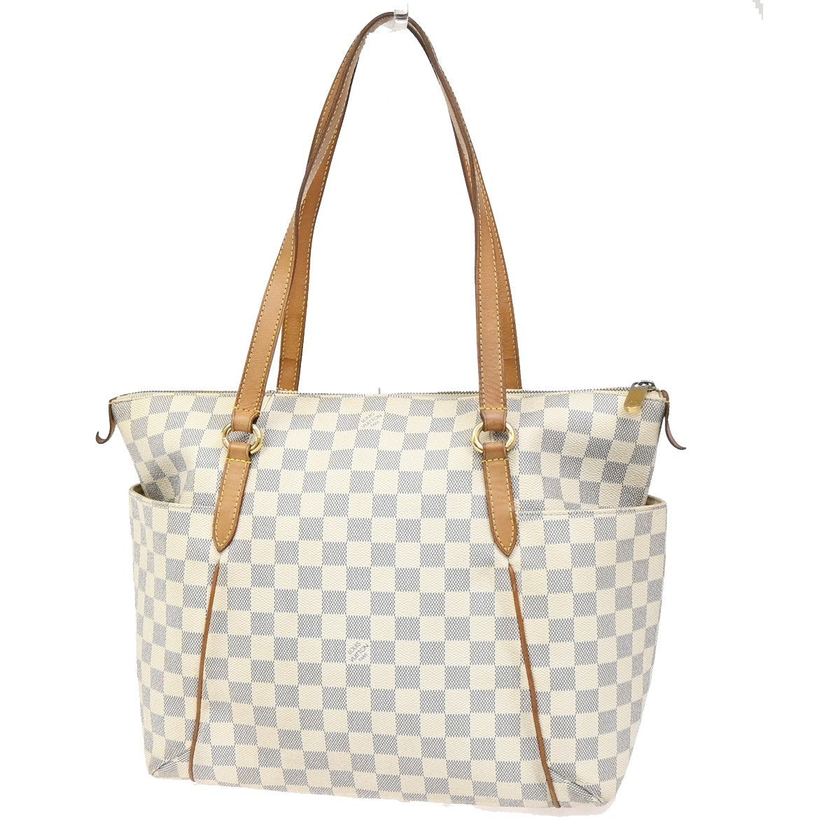 LOUIS VUITTON Totally MM Shoulder Bag Damier Azur Leather White N51262 10ZA275