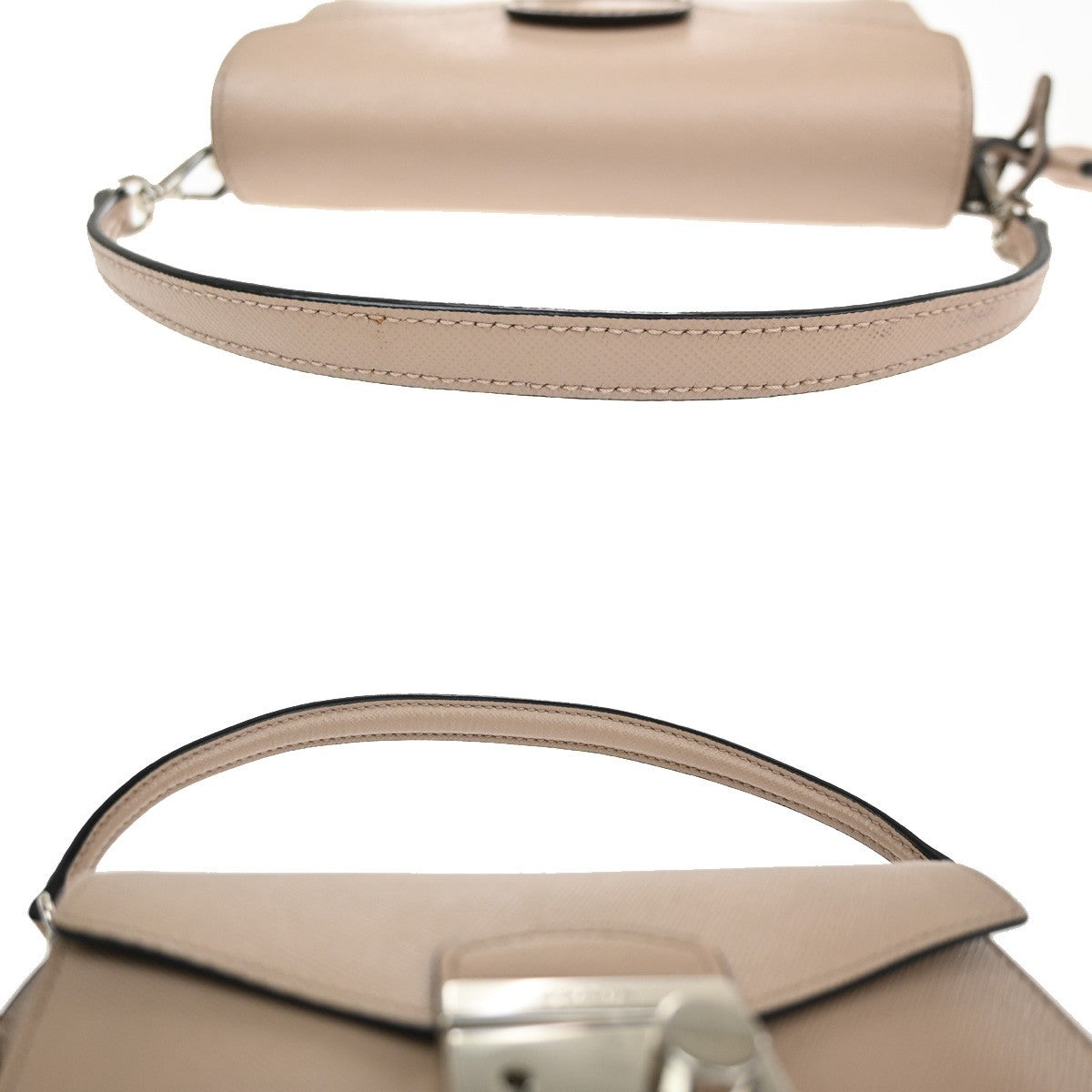 PRADA Logo Lux Sound Mini Hand Bag Saffiano Leather Pink SHW Italy 85TA656