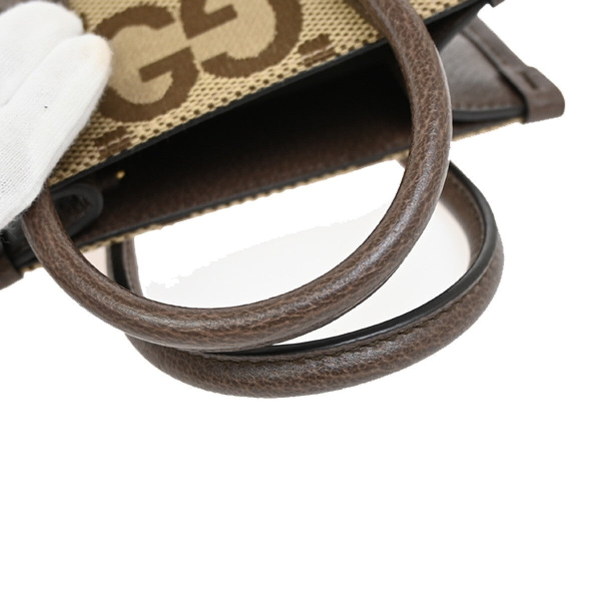 GUCCI Jumbo GG Pattern 2Way Mini Tote Hand Bag Canvas Leather Brown GHW 603RL164
