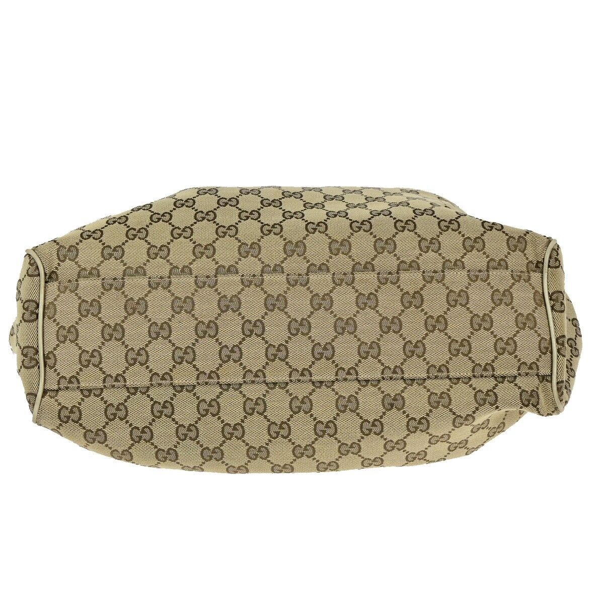 GUCCI Logo Sukey GG Pattern Shoulder Bag Canvas Leather Gold Brown GHW 35EC974
