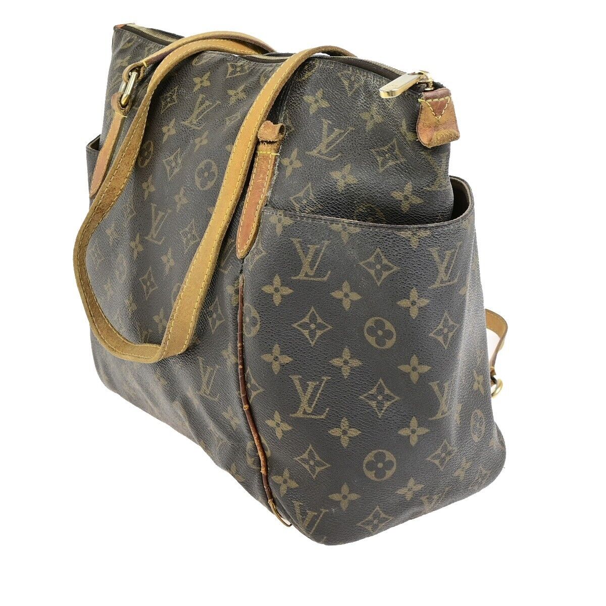 LOUIS VUITTON Logo Totally MM Shoulder Bag Monogram Leather Brown M56689 67FB424