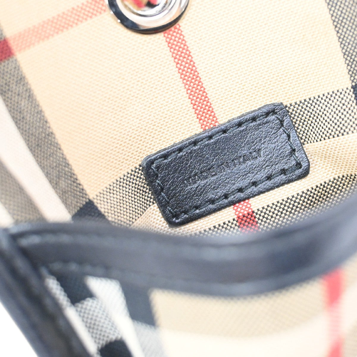 BURBERRY Logo Check Card Case Holder Canvas Leather Brown Black Italy 67KB292