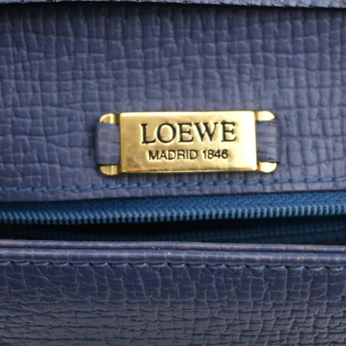 LOEWE Logo Barcelona 2Way Shoulder Bag Embossing Leather Purple GHW 16RL508