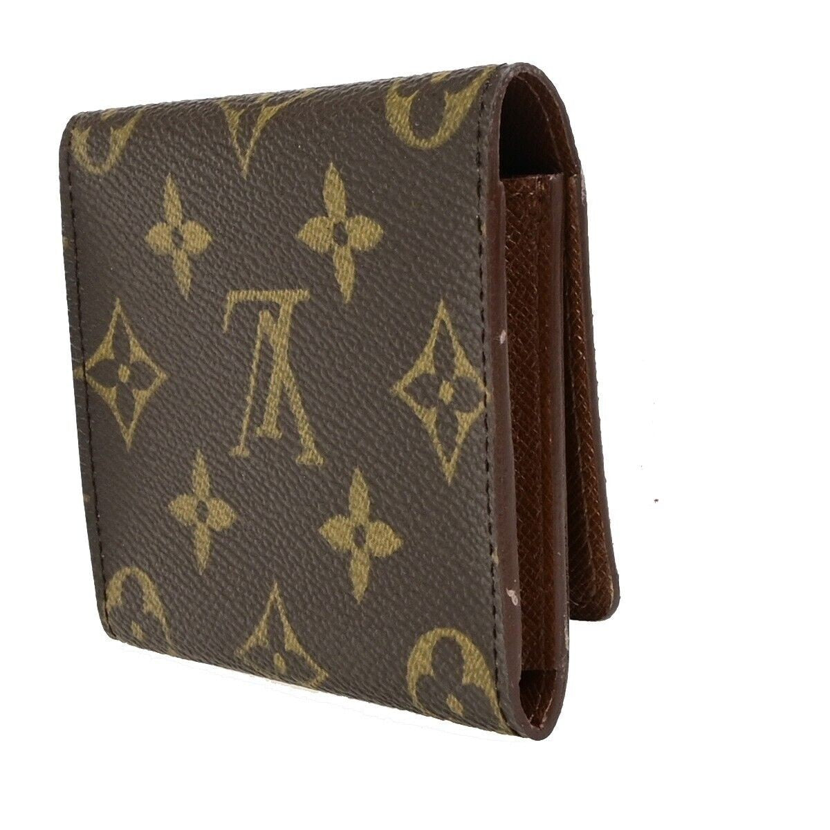 LOUIS VUITTON LV Logo Card Holder Case Monogram Leather Brown M62920 62RK259