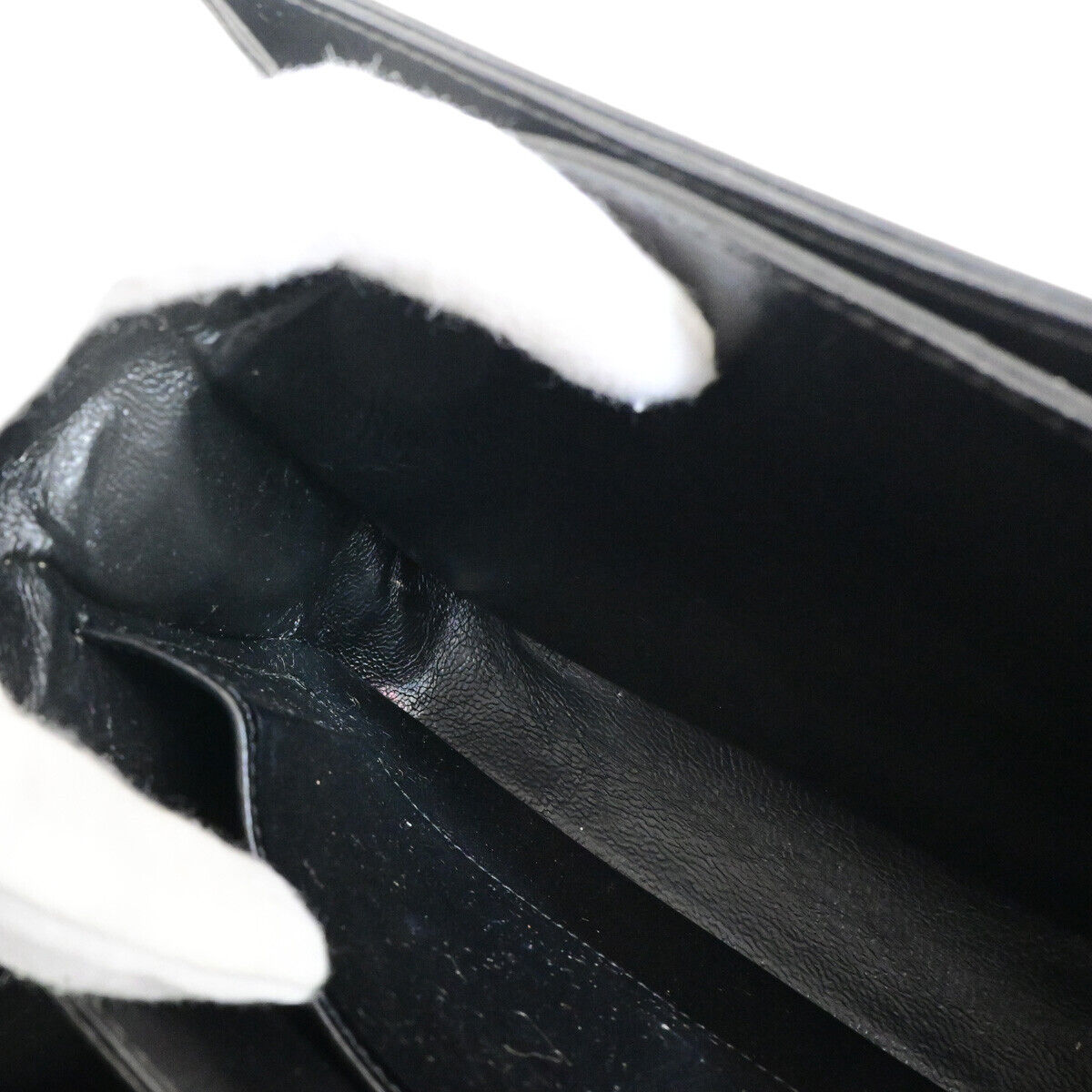 CELINE Logo Horse Carriage Shoulder Bag Leather Black GHW Italy 63YG344