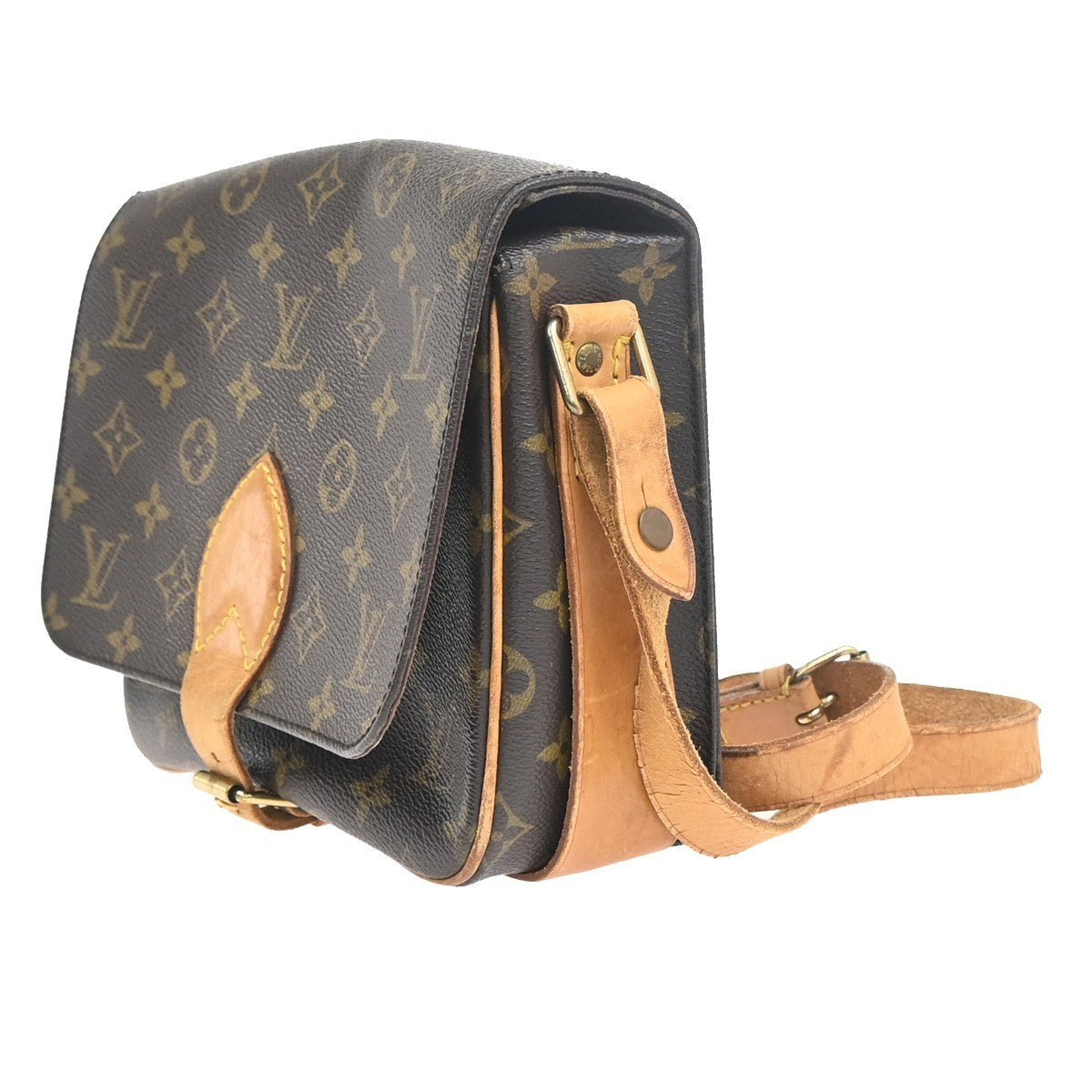 LOUIS VUITTON Cartouchiere MM Shoulder Bag Monogram Leather Brown M51253 31ZA331