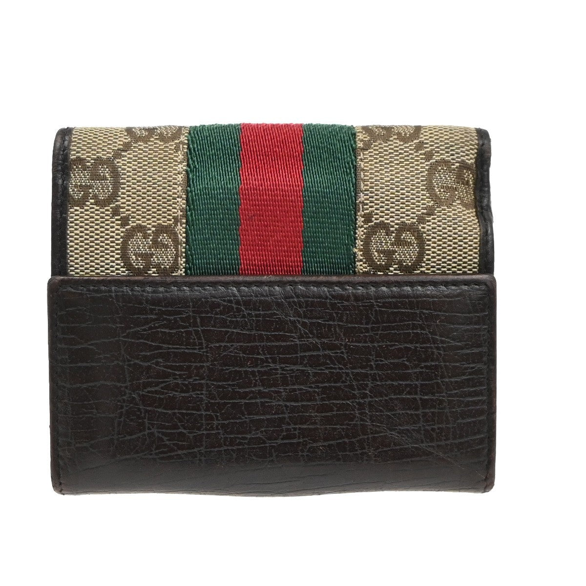 GUCCI Jackie GG Pattern Sherry Line Bifold Wallet Canvas Leather BE BN 07KC936