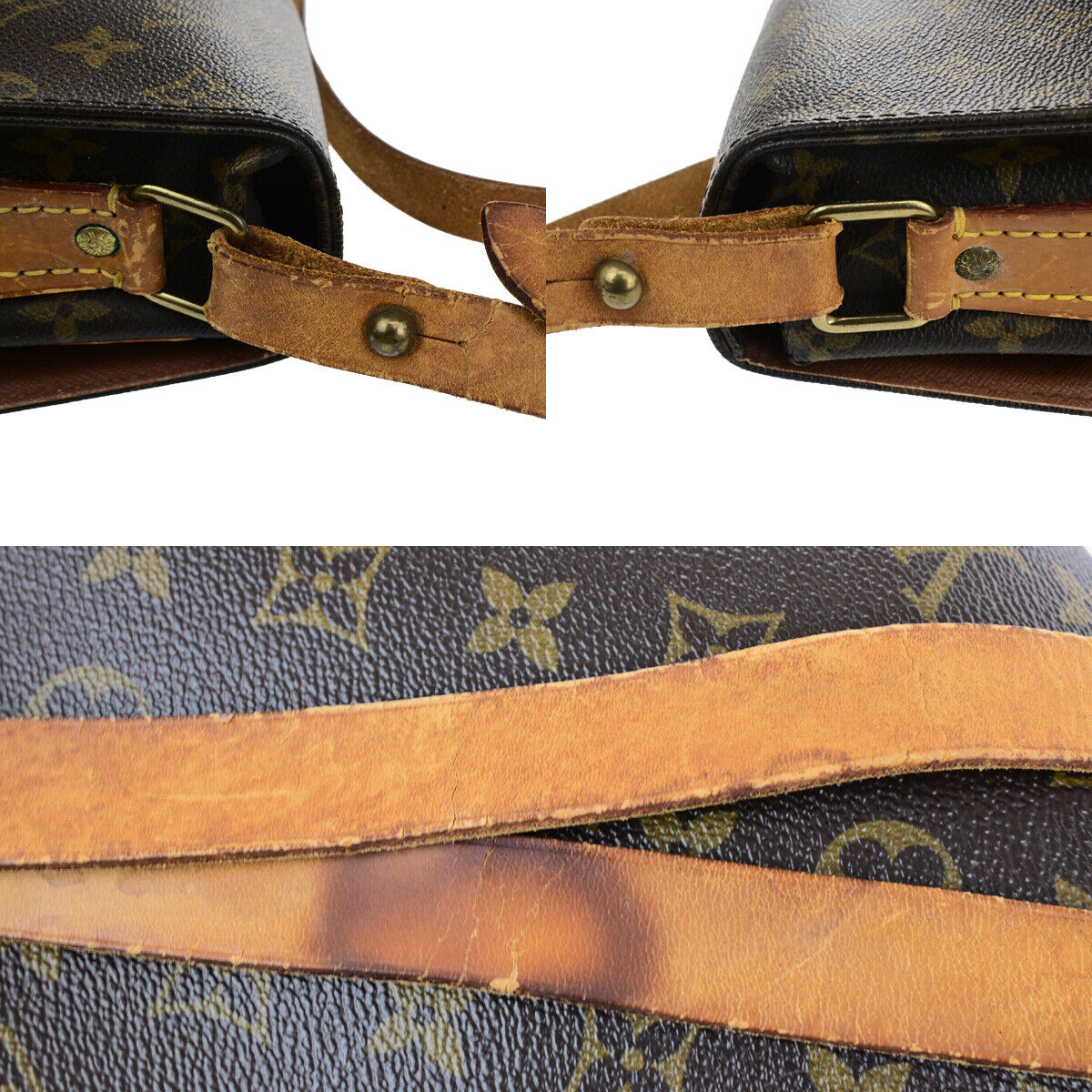 LOUIS VUITTON Cartouchiere GM Shoulder Bag Monogram Leather Brown M51252 61SJ405