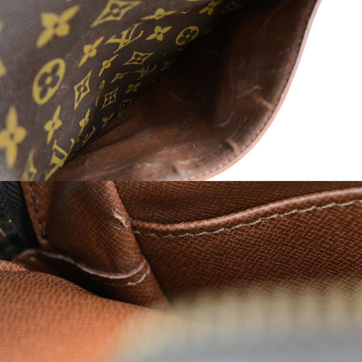 LOUIS VUITTON Logo Danube MM Shoulder Bag Monogram Leather Brown M45264 34ED018