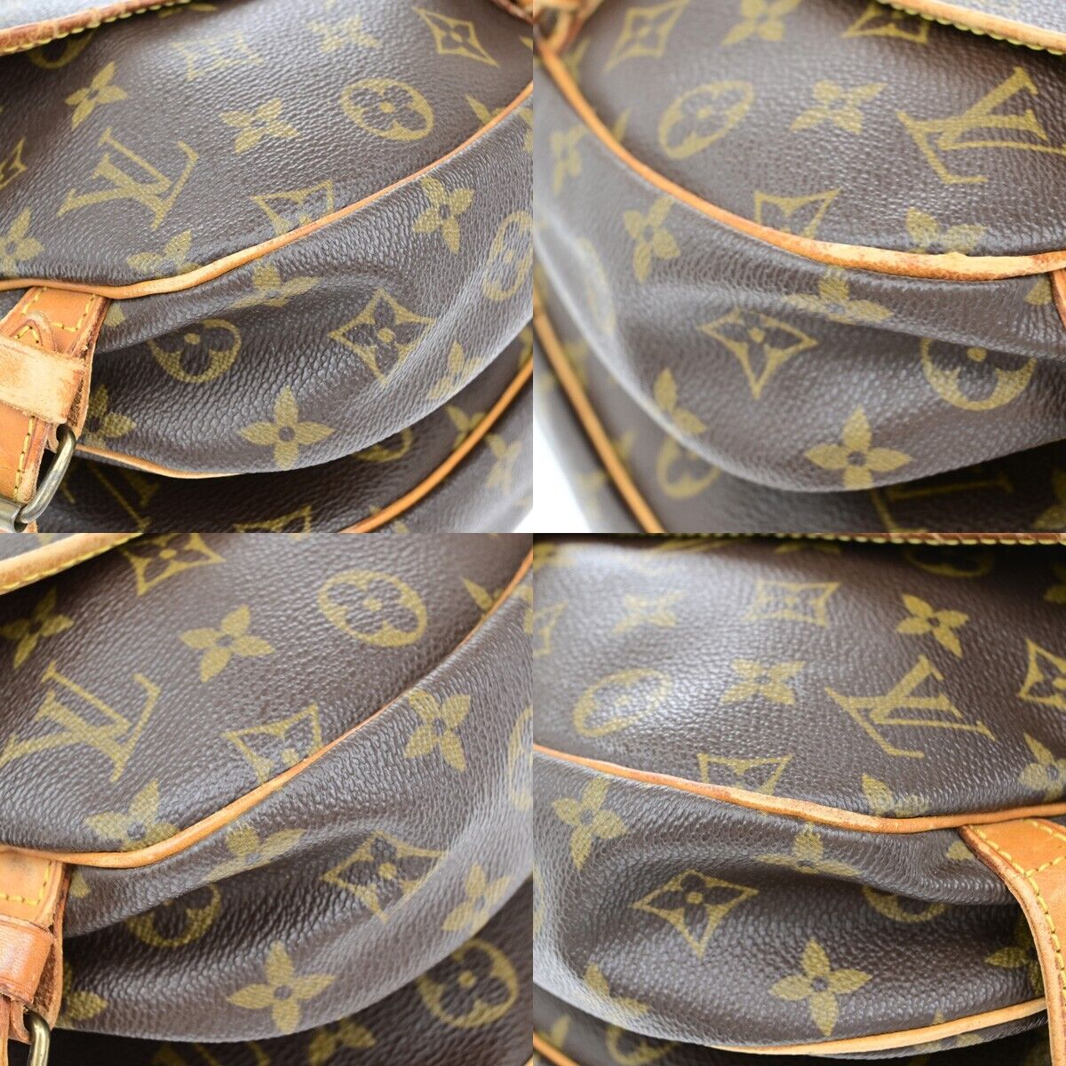 LOUIS VUITTON Logo Saumur 30 Shoulder Bag Monogram Leather Brown M42256 61ED964