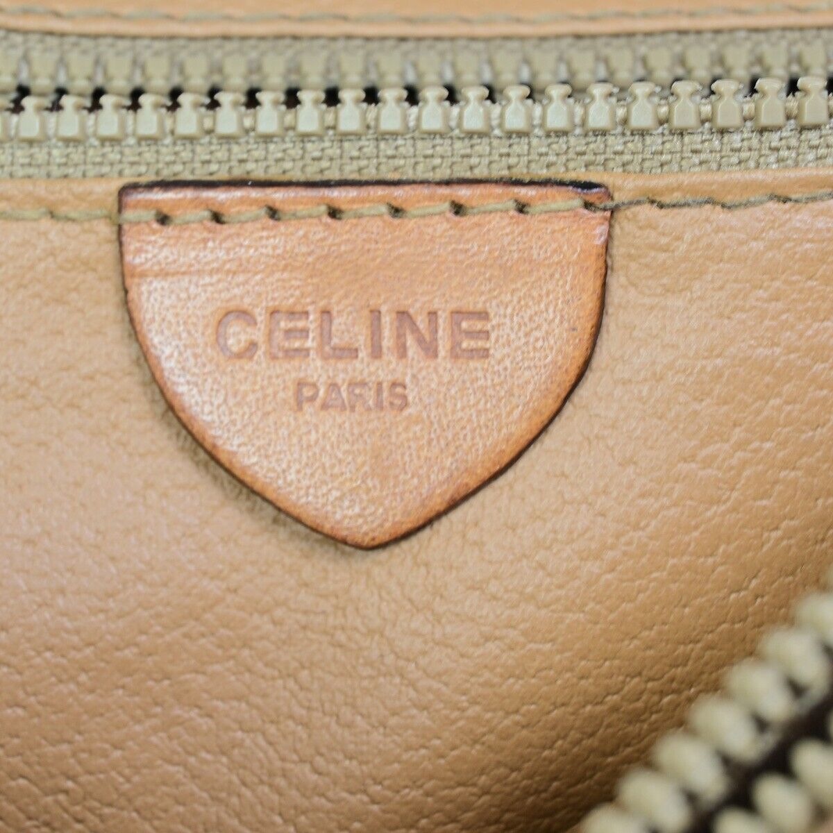 CELINE Logo Macadam Pattern Shoulder Tote Bag PVC Leather Brown GHW 61SJ063