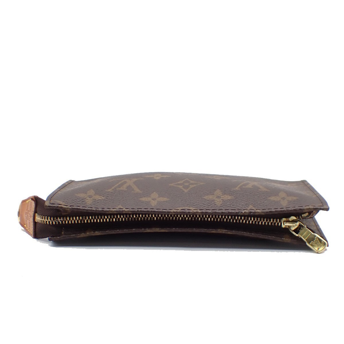 LOUIS VUITTON Logo BUCKET PM Pouch Bag Monogram Leather Brown France 60KB736