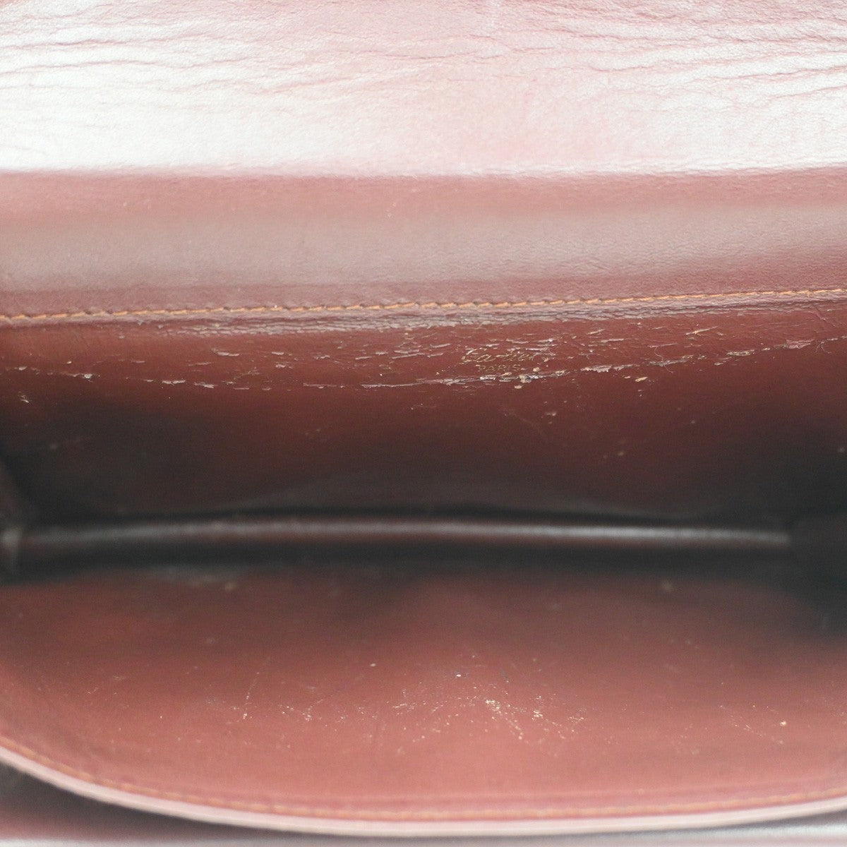 Cartier Logo Must Line 2set Clutch Hand Bag Leather Burgundy Red 07CA861