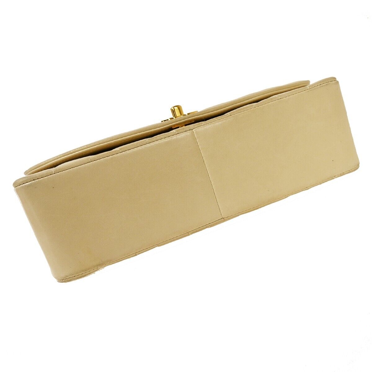 CHANEL CC Logo Diana Matelasse 25 Chain Shoulder Bag Leather Beige GHW 898RH912