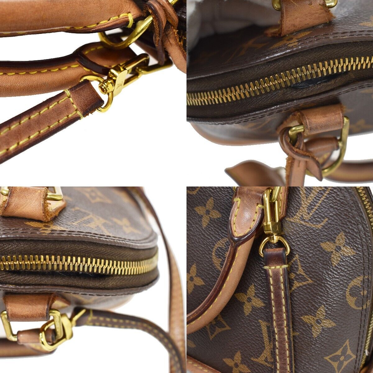 LOUIS VUITTON Alma BB 2Way Hand Bag Monogram Leather Brown Gold M53152 15YC243